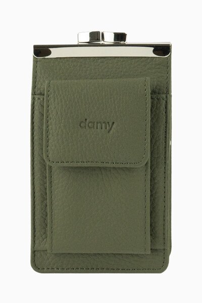 DAMY Genuine Leather Unisex Card Holder Pack Cigarette Case 701 - Khaki