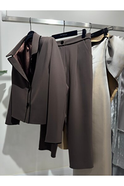 SEDAALAYBEYOĞLU İpek Kadife Biye Detaylı Havuç Pantolon