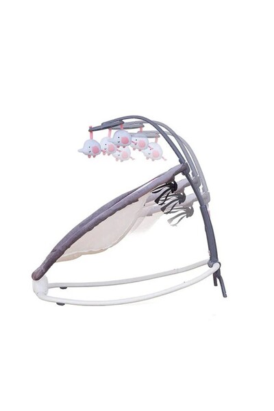 Mastela Balansoar pliabil pentru bebeluși, roz – muzică, curea de siguranță, design ergonomic și compact