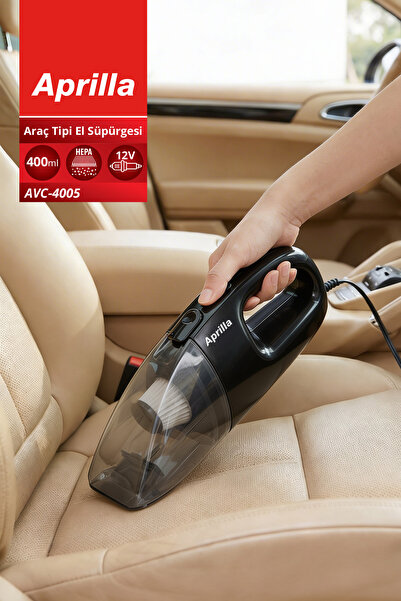 Aprilla AVC-4005 Araç Tipi El Süpürgesi Siyah | 400ml Hazne & HEPA Filtre & 3...