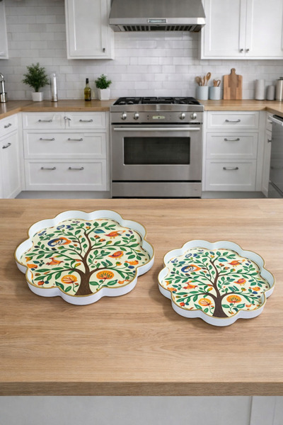 Zucci Home Mediterranean Breeze 2-Piece Decorative Daisy Presentation Tray | ...