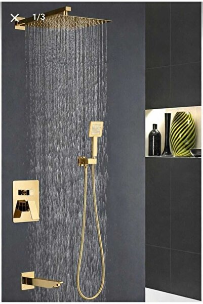 HMS Built-In Panel Shower Set with Bathroom Faucet Gold