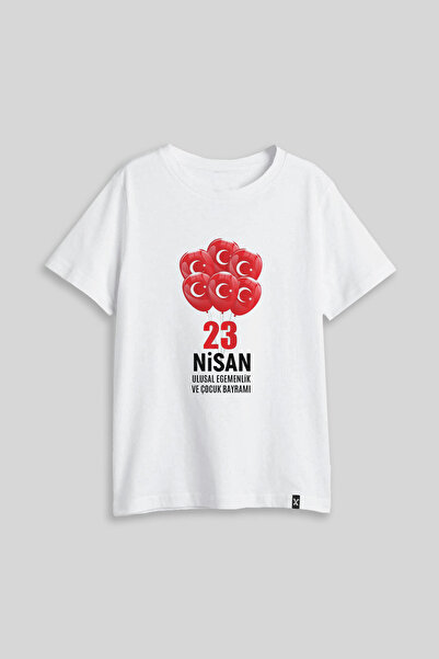 AYDESİGN 23 aprilie Ziua Copilului cu imprimeu guler rotund Tricou alb pentru...