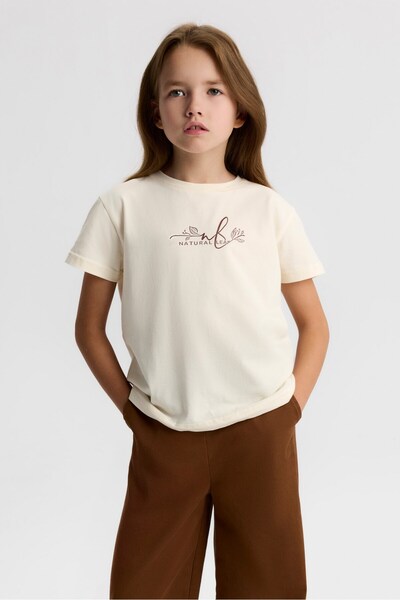 nk kids تيشيرت ناتشورال كريمي للأعمار من 8 إلى 14 سنة