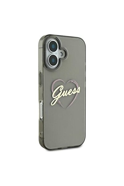Guess Carcasă pentru iPhone 16, Hardcase IML Heart, Negru