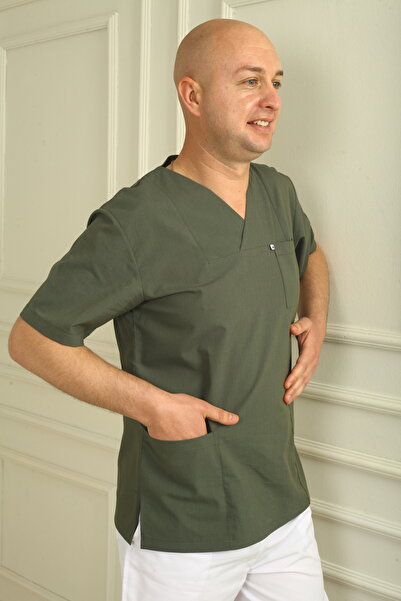 DENİZ İŞ Men's Lycra Single Top Scrubs