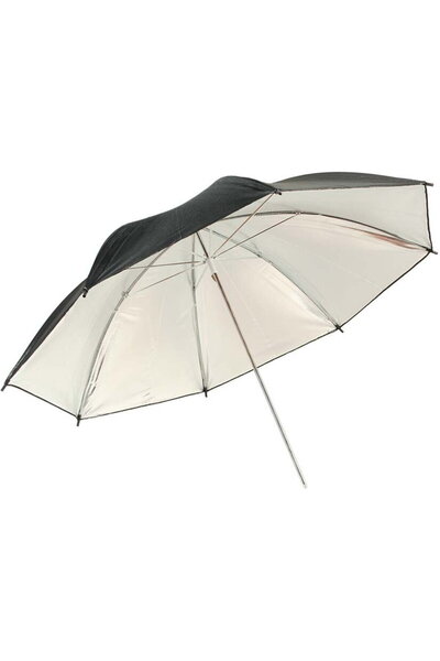 Generic Umbrelă studio reflexie argintiu - negru 91cm