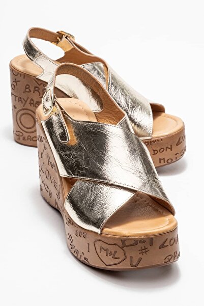 Zeynep Sıradağlı Hardy Women's Genuine Leather Sandals Gold