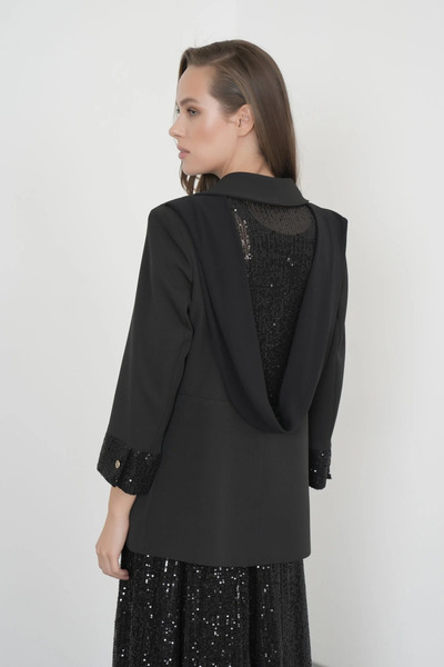 Ahsen طقم ديجاجي ياكا مزين بالترتر والبوليستر