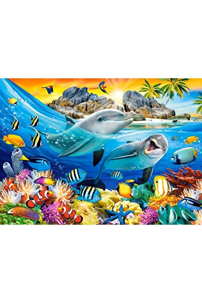 Castorland Puzzle 100 piese - Dolphins in the Tropics (Castorland-111169)