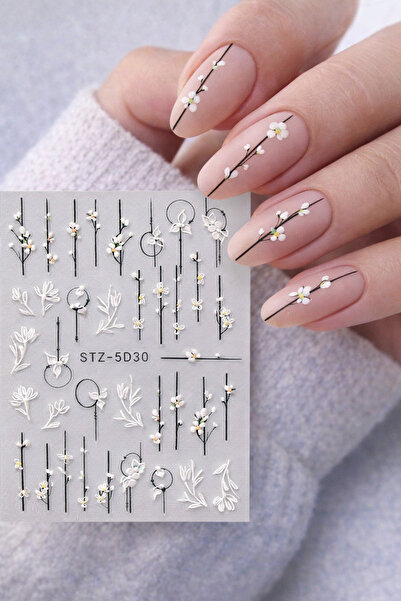 MİNİFİYONK Tırnak Sticker Protez Tırnak Kalıcı Oje Süsleme, Nail Art Sticker