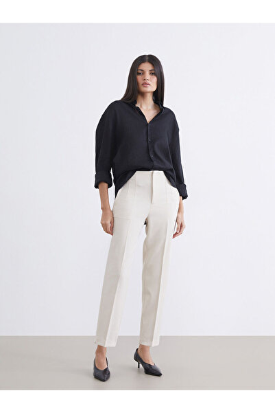 LC Waikiki Gray High Waist Women's Gabardine Pants