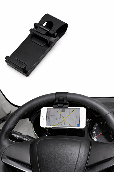 Mega Oto Market Siyah Direksiyon Telefon Tutucu Araç İçi – Oto Direksiyona Ta...