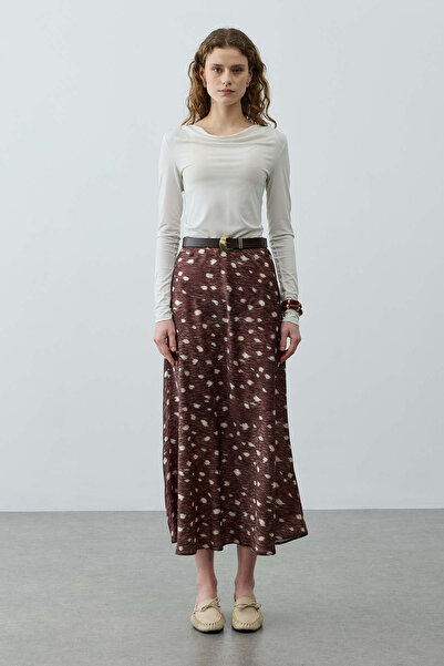 Fahhar Desenli Twill Etek Kahverengi