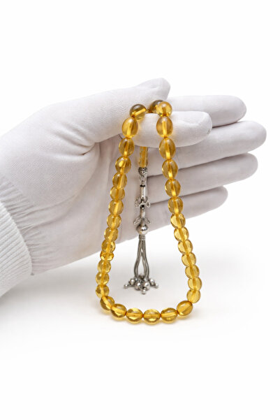 BENKO Tesbi̇h Original Amber Silver Tassel Diameter: (7.10Mmx9.07Mm)