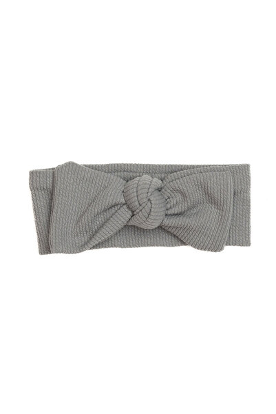 melvelo Baby wide band with knot, cotton, Melvelo, Rope - Gray 0-3 years