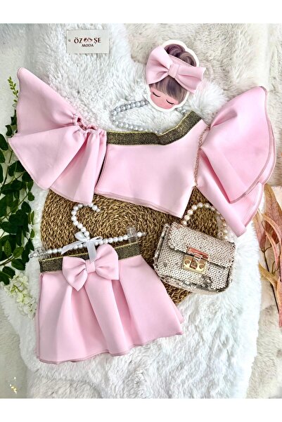 ÖZSEMODA طقم تنورة سكوبا إسبانيول كول ديتيل S لمّاع مكون من حقيبة قطع