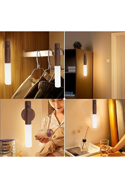 bahe home Akıllı Hareket Sensörlü Şarjlı LED Duvar Lambası – Manyetik Kablosu...