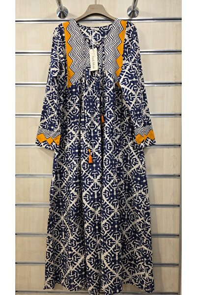 Park Moda Μακρύ Φόρεμα Βαμβάκι τεμάχια Με σχέδιο