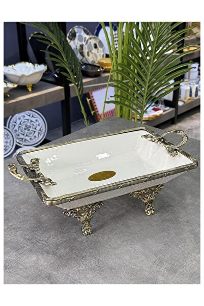 Doğudeko طبق تقديم مستطيل من البورسلين العتيق جلد ن