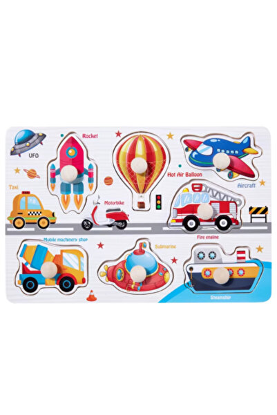 MTL Montessori wooden English alphabet puzzle with handles for early childhoo...