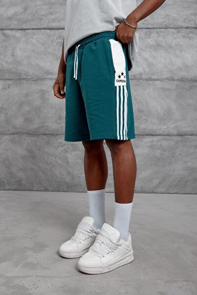 NOMARC Green Expression Embroidery Oversized Shorts