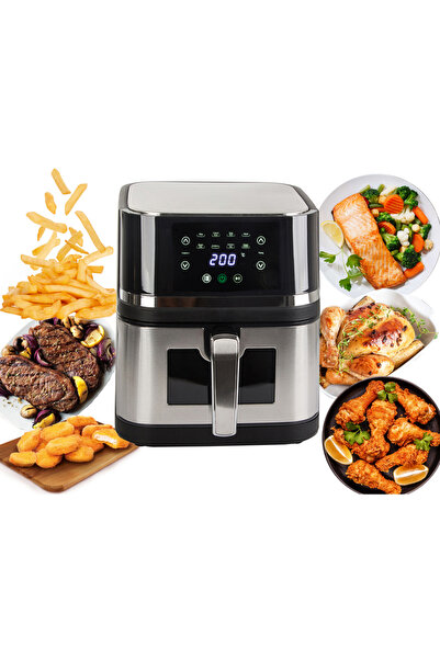 zola Friteuză cu aer cald 10 l 2400 W 80-200°C afișaj LCD 8 programe 28x28x31 cm