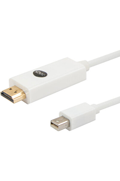 Savio Adaptor cablu video CL-83 1,8 m Mini DisplayPort HDMI Alb