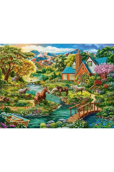 Castorland Puzzle 2000 pieces - Idyllic House with Horses (Castorland-200931)
