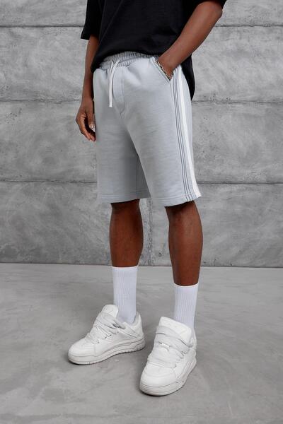 NOMARC Gray Striped Detail Shorts