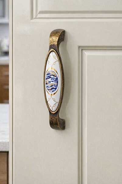 ARON LÜX PORSELEN METAL KULP 128MM ÇEKMECE TV ÜNİTE KONSOL ŞİFONYER DOLAP MUT...