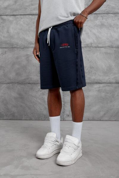 NOMARC Navy Blue Nakis Printed Oversized Sort