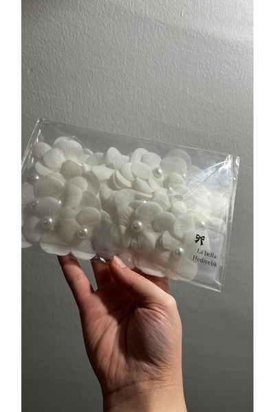 labella hediyelik İncili yapay ıslak ortanca çiçeği 50 adet (yaprak) tüm süsl...