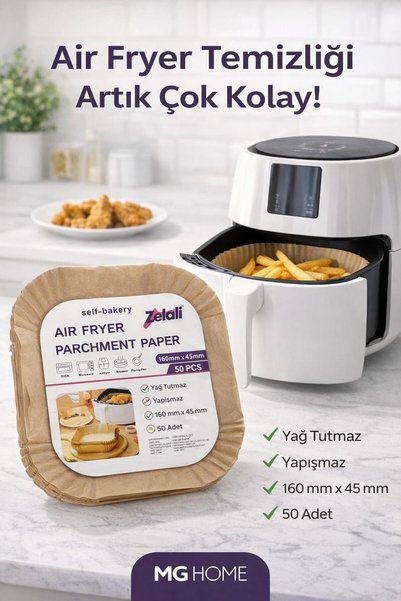 VENON 50 Adet XL ❤️ 1 Paket Airfryer Pişirme Kağıdı 🍗 Hava Fritöz Kağıdı Fır...