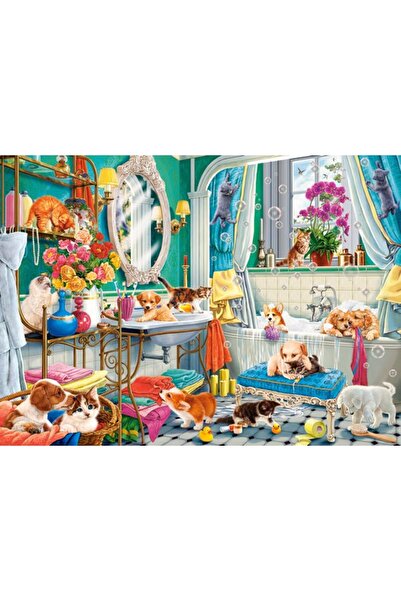 Castorland Puzzle 100 pieces - Crazy Pet Bath (Castorland-111251)
