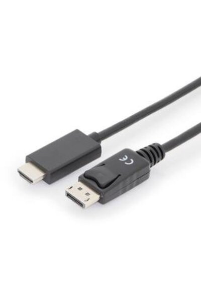 Assmann Cablu DisplayPort 1.2 cu interlock 4K 60Hz UHD Tip DP/HDMI AM/M negru 3m