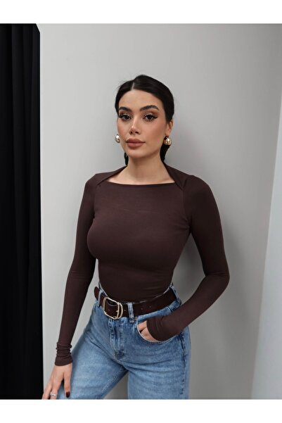 ESRAHELVACI Square Neck Long Sleeve Blouse