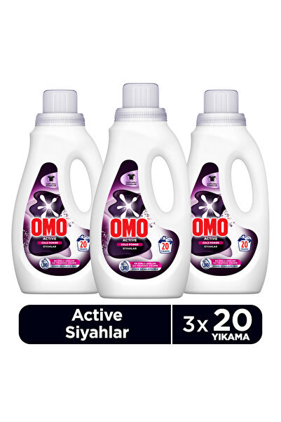 Omo Active Cold Power Siyahlar Sıvı Deterjan 1000 ml x3
