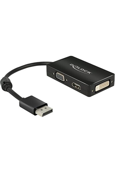 DELOCK Adaptor DisplayPort - VGA/HDMI/DVI-D Negru