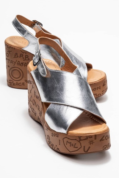 Zeynep Sıradağlı Hardy Women Genuine Leather Sandals Lamé