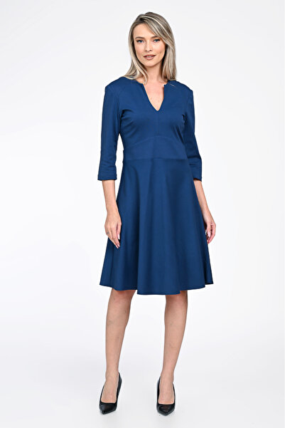 Giorgal Office Dress from Knit, Blue OLIMPIA