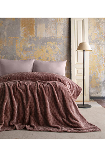 Apricitas HOME Çift Kişilik Trusty Pembe Jakar Desen Battaniye 200x220 CM