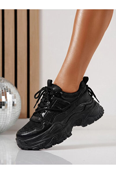 Zaira Women's black textile sneakers Ianca #24514 - 40