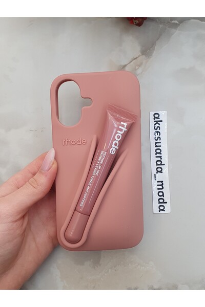 ZB Aksesuarda Moda حافظة ناعمة متوافقة مع هاتف iPhone 16 مع هدية ملمع شفاه