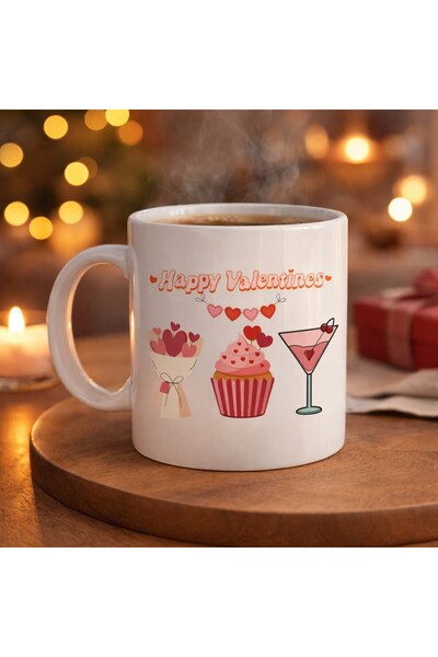 Twin Store Happy Valentines Mug – Model 6 Valentine's Day Special Design Porc...