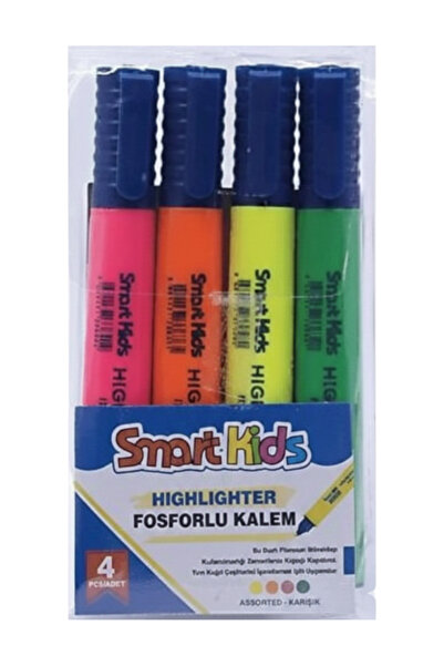 Smart Kids Highlighter Pen Set of 4 – Set of Vibrant Colored Marking Pens