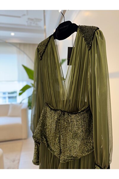 SEDAALAYBEYOĞLU İpek Payet Detaylı Şifon Elbise