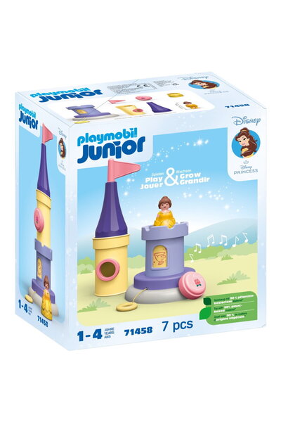 Playmobil 71458 Junior & Disney: Turnul de joacă al Bellei cu melodie, jucări...