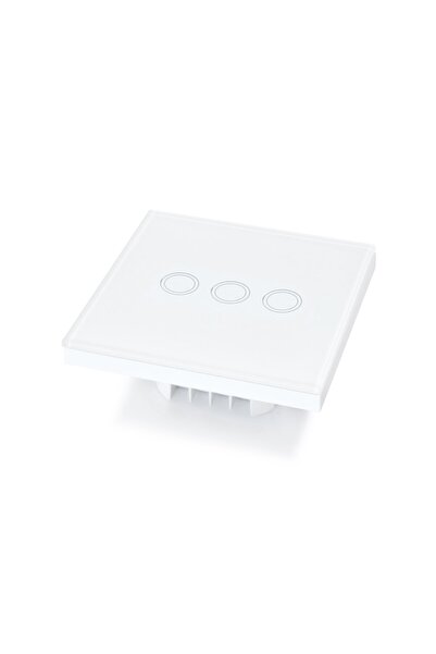 zola Triple touch switch, illuminated buttons, glass panel, 8.6x8.6x3.3 cm, w...
