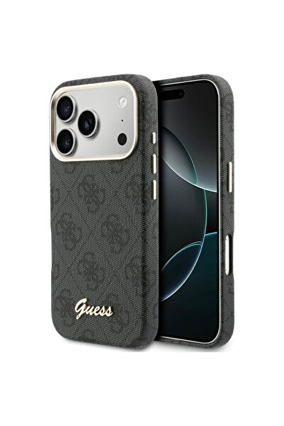 Guess Case for iPhone 17 Pro Max, 4G Script MagSafe, Black